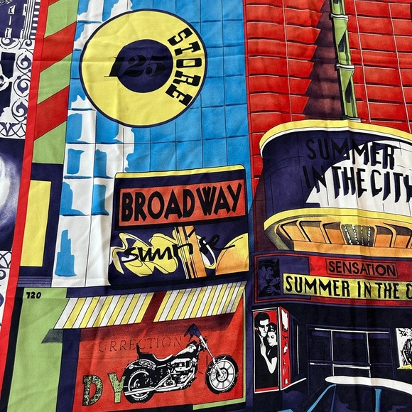 Otto Kern Designer Red Large Silk Scarf | Retro Pop Art Print Broadway Art - Picture 9 of 10